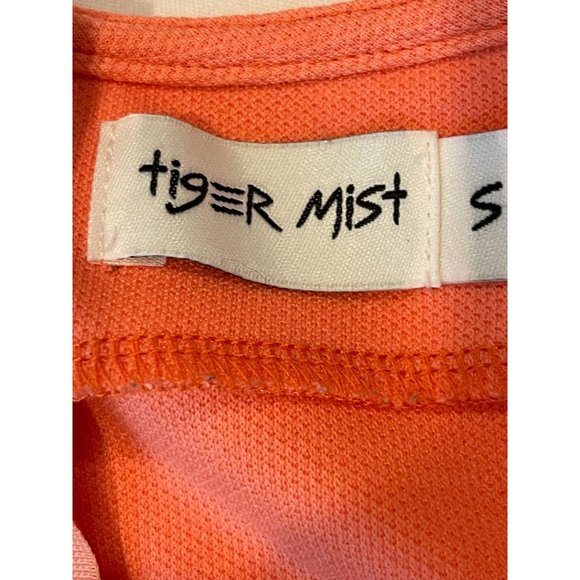 Tiger Mist Womens Wrap Bodycon Mini Dress Asymmetric Hem Back Zip Orange Pink S - Picture 6 of 8
